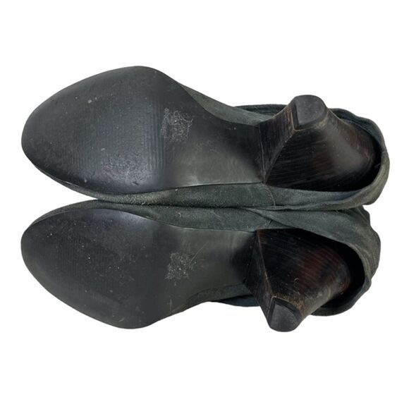 STEVE MADDEN FOLD High Cone Heels Ankle Boots Gray Suede Genuine Leather sz 7 M - Picture 3 of 16